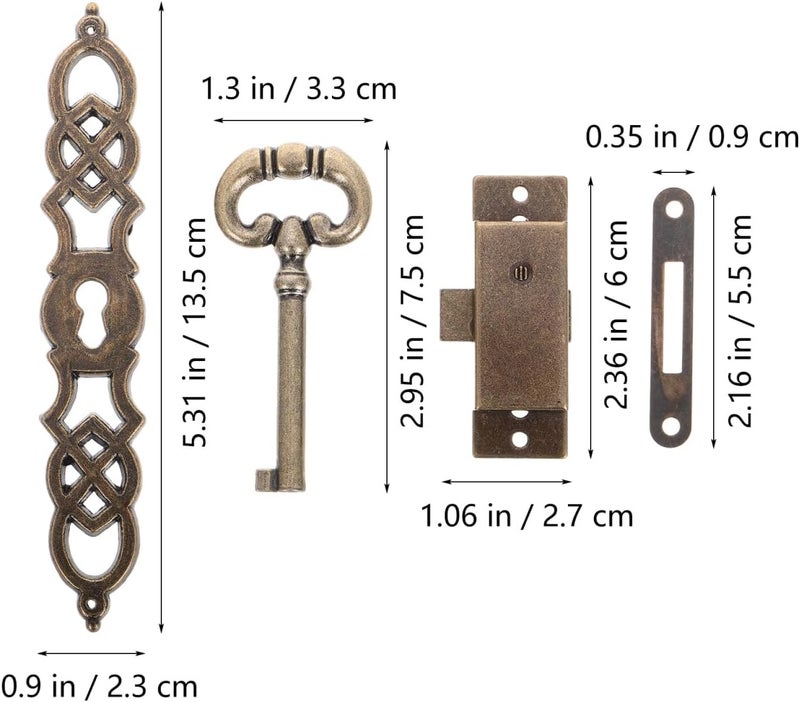 UKCOCO Antique Metal Cylinder Clock Accessories DIY Parts for Floor-Standing Mechanical Clocks Includes Key Hinges and Lock Cylinder for Elegant Design - Image 3